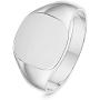 LANDA JEWEL Unisex Sterling Silver Cushion or Oval Shape Heavy Weight Polished Signet Ring