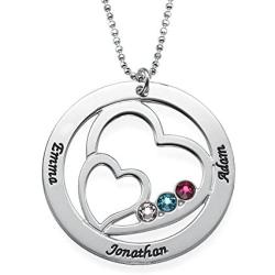 MyNameNecklace Personalized Heart Pendant Made with Swarovski Crystals Custom Engraved Precious Metals Silver 925 & Gold Plating Jewelry