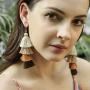 Bohemian Layered Long Pom Pom Tassel Earrings Drop Dangle Tiered Ombre Fringe for Women Teen Girls