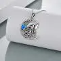 POPKIMI Sterling Silver Wolf Jewelry Howling Wolf Pendant Necklace Opal Moon for Wolf Lover Women Men POPKIMI Sterling Silver Wolf Jewelry Howling Wolf Pendant Necklace Opal Moon for Wolf Lover Women Men