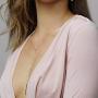 Y Necklace Dainty Disc Pendant Necklace CZ Long Lariat Chain Jewelry for Women