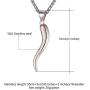 Greendou Fashion Jewelry Stainless Steel Italian Horn Charm Lucky Talisman Pendant Necklace
