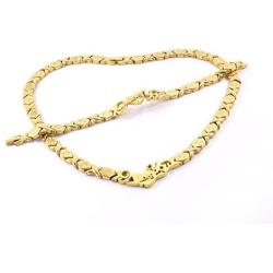 SPARKLE XOXO Womens Gold Finish Hugs & Kisses Necklace Bracelet Set with Hoop Earrings