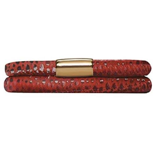Endless Jewelry Double Red Reptile JLO Bracelet with Stainless Steel Clasp