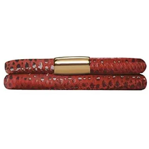 Endless Jewelry Double Red Reptile JLO Bracelet with Stainless Steel Clasp