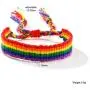 Defusky Rainbow Bracelets 2Pcs Gay Pride & Lesbian Bracelets Parade Accessory Wristband LGBT Pride Jewelry for Men Women Defusky Rainbow Bracelets 2Pcs Gay Pride & Lesbian Bracelets Parade Accessory Wristband LGBT Pride Jewelry for Men Women