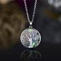 Barzel 18K White Gold Plated Created Abalone Pearl Tree Of Life Necklace (1)