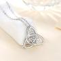EUDORA Sterling Silver Irish Celtic Knot Triangle Necklace Vintage 925 Women Jewelry, 18'',Gift for Her