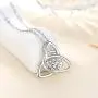 EUDORA Sterling Silver Irish Celtic Knot Triangle Necklace Vintage 925 Women Jewelry, 18'',Gift for Her EUDORA Sterling Silver Irish Celtic Knot Triangle Necklace Vintage 925 Women Jewelry, 18'',Gift for Her