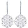JO WISDOM 925 Sterling Silver Flower of Life Drop&Dangle Leverback Earrings