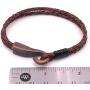 Big Hook Mens Braided Leather Bracelet Brown Handcrafted in USA