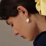 P&N Jewelry Ear Cuffs Earrings Clips on Earrings for Women, Detachable Pendant Earrings Sterling Silver 18K Gold Plated for Daily Party Travly