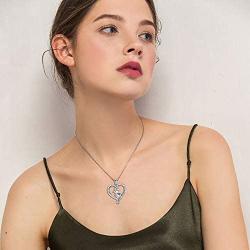 S925 Sterling Silver Jewelry Animal in Heart Pendant Necklace 18 inches