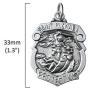 Saint Michael the Archangel Protect Us Shield Medal Pendant in 925 Sterling Silver