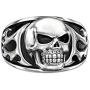 Skull Ring for Men, Gothic Demon Skull Head Ring, Punk Rock Skull Totem Ring, Vintage Black Eye Skull Bone Amulet Ring, Hip Hop Halloween Biker Ring, Viking Skull Jewelry Gift for Men Boys