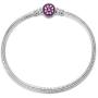 NINAQUEEN 925 Sterling Silver Snake Chain Bracelet with Purple Clasp Charms Birthday Gifts for Her Wife Mom Teen Girls