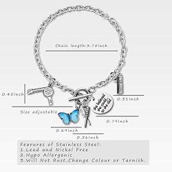 Hairdresser Gift Hair Stylist Bracelet She Believed She Could so She Did Hairdresser Jewelry Hairstylist Cosmetology Graduation Gift for Her(BR-Hairdress)