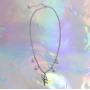 Angel Cupid Chain Necklace Steel Stainless Y2K Aesthetic Angel Love Heart Choker Necklace for Women Girls Men Boys