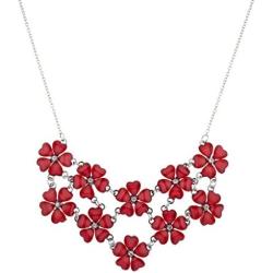 Lux Accessories Mini Floral Flower Collar Chain Statement Necklace