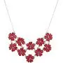 Lux Accessories Mini Floral Flower Collar Chain Statement Necklace
