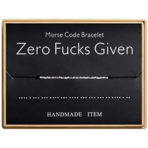 Zero Fucks Given Morse Code Bracelet Handmade Bead Adjustable String Bracelets Inspirational Jewelry for Women Zero Fucks Given Morse Code Bracelet Handmade Bead Adjustable String Bracelets Inspirational Jewelry for Women