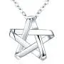 925 Sterling Silver Star Necklace, Dainty Star Pendant with White Gold Plated, Star Jewelry Mother Day Gift for Women Wife Girlfriend Daughter with Gift Box
