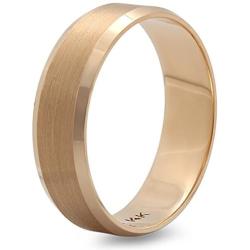 14k Yellow Gold Mens Ladies Unisex Ring Fancy Wedding Band 7MM Stepped Edges Brushed & Polished Comfort Fit (Available in Sizes 4 to 12)