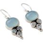 NOVICA Blue Topaz and Chalcedony .925 Sterling Silver Dangle Earrings Bubbling Stream
