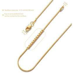 ASHINE 0.8mm Italian Box Chain Necklace 925 Sterling Silver 16'' - 30'' with Silver Polishing Cloth