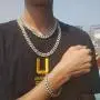 GOLD IDEA JEWELRY 10MM HIP HOP Classic 14K /White Gold Plated Iced Out Cuban Link Chain Prong Setting Cubic Zirconia Miami Cuban Link Choker necklace/Bracelet for men women