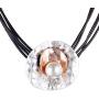 Big Bead Crystal Pendant Fashion Jewelry Black Leather Necklace for Women Chokers