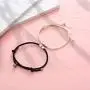 Magnetic Couple Bracelet Set, Black and White Bracelet Adjustable Couple Bracelets Great Gift for Women, Men, Lover, Him Her and Best Friend Rope Bracelet Set of 2