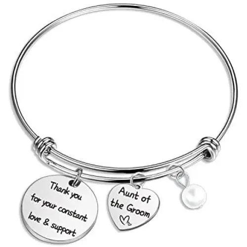 Ribukat Wedding Jewelry Aunt of The Groom Bangle Bracelet Thank You for Your Constant Love and Support Wedding Gift for Aunt Ribukat Wedding Jewelry Aunt of The Groom Bangle Bracelet Thank You for Your Constant Love and Support Wedding Gift for Aunt