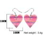 WEVENI Acrylic Valentines Day Blue Red Heart Earrings Dangle Drop Fashion Jewelry For Women Girls Charm Gift