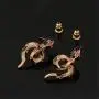 U7 Women Snake Jewelry Set Personalized Stainless Steel Serpent Vivid Snake Stud Earrings Necklace
