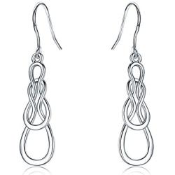 Silver Earrings for Women, 925 Sterling Silver Celtic Drop Earrings Jewelry Gifts for Mother Wife & Girlfriend