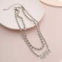 YERTTER Dainty Double-layer Beads Chain Love Chain Choker Necklace Jewelry Women Statement Chunky Chain Necklace for Party Prom