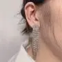 SELOVO Clear Austrian Crystal Chandelier Tassel Long Big Statement Chain Dangle Drop Earrings Silver Tone SELOVO Clear Austrian Crystal Chandelier Tassel Long Big Statement Chain Dangle Drop Earrings Silver Tone
