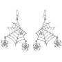 EVER FAITH Miraculous Halloween Jewelry Austrian Crystal Vivid Spider Hollow Web Animal Hook Earrings for Women