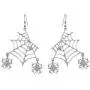 EVER FAITH Miraculous Halloween Jewelry Austrian Crystal Vivid Spider Hollow Web Animal Hook Earrings for Women