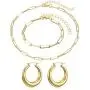 Gold Plated Paperclip Chain Necklace Rectangle Link Chain Bracelet Chunky Open Hoop Earrings Set for Women Jewelry Gold Plated Paperclip Chain Necklace Rectangle Link Chain Bracelet Chunky Open Hoop Earrings Set for Women Jewelry