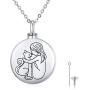 Waysles Pet Cremation Necklace Urn Pendant Necklace 925 Sterling Silver Jewelry Forever in My Heart Memorial Keepsake Jewelry with Fill Kit for Women/Girls(Cat/Dog Necklace)
