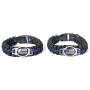 Police Para-cord Survival Bracelet | Police Thin Blue Line (8.5, SM) 10% of Sales Donated to Police Department of Your Choice | One Piece | Black and Blue