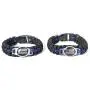 Police Para-cord Survival Bracelet | Police Thin Blue Line (8.5, SM) 10% of Sales Donated to Police Department of Your Choice | One Piece | Black and Blue