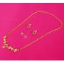 Touchstone Indian Bollywood Fine Craftsmanship Rhinestones Jewelry Necklace Set in Gold Tone for Women