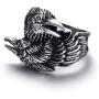 Elfasio Viking Crow Ring Nordic Men Stainless Steel Vintage Rings US Size 8-13