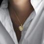 Trendsmax Heart Love Initial Letter A to Z Alphabet Pendant Necklace Gift for Women Girls Gold Plated Stainless Steel Rolo Link Chain Necklace Length Personalized