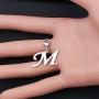 ENSIANTH Intial Letter A-Z Alphabet Charm for Bracelet Necklace Initial Stainless Steel Clasp Clip on Charm