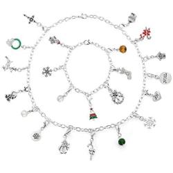 Collection Bijoux 100 Womens Ladies Fashion Accessories Jewelry Advent Calendar 22 Christmas Charms with 1 Bracelet and 1 Necklace