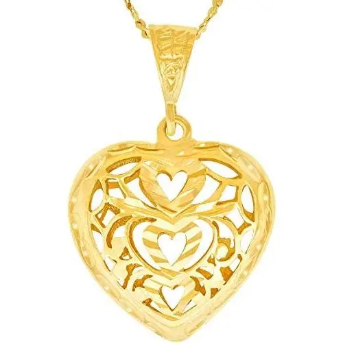 Lifetime Jewelry Filigree Heart Pendant with Twisted Nugget Chain Necklace 24k Gold Plated Lifetime Jewelry Filigree Heart Pendant with Twisted Nugget Chain Necklace 24k Gold Plated